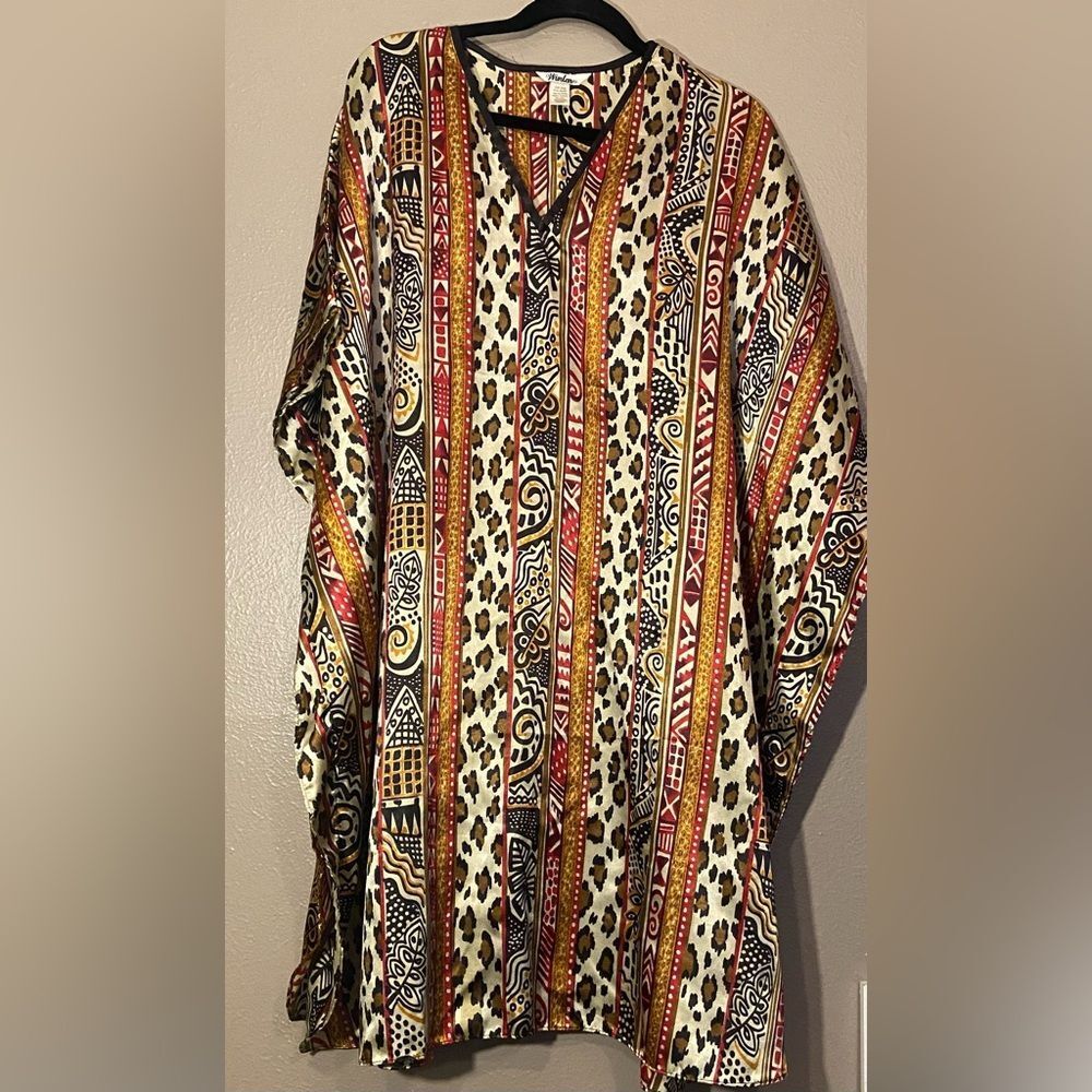 Mrs.Roper Colorful wild animal Patterned Winlar Kaftan OSFM